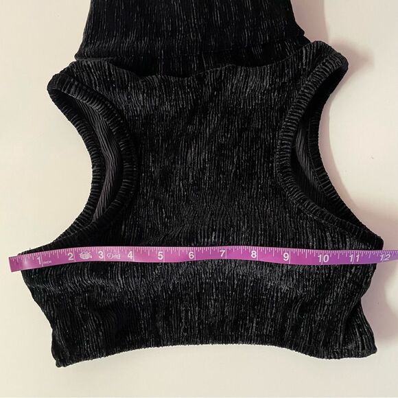 JLuxLabel Black Textured Turtleneck Wired Under-Bust Crop Top Size S EUC - Picture 7 of 13